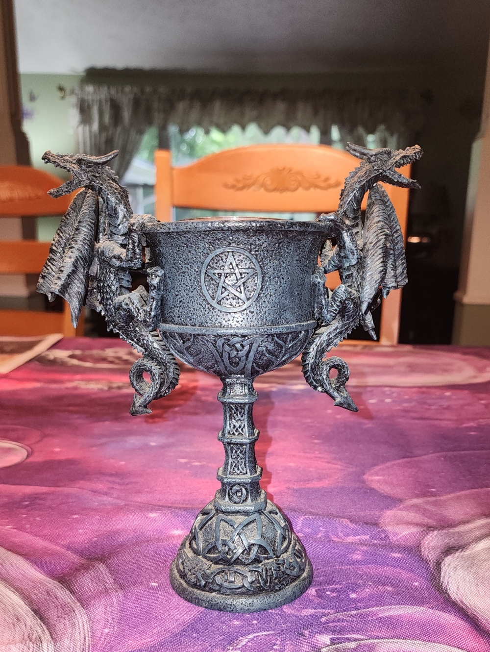 Mystic Dragon Goblet - Gothic Chalice Candleholder